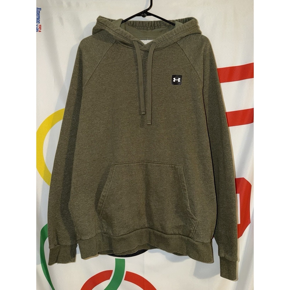 Under Armour Hoodie Mens Large Green Pullover Sweatshirt